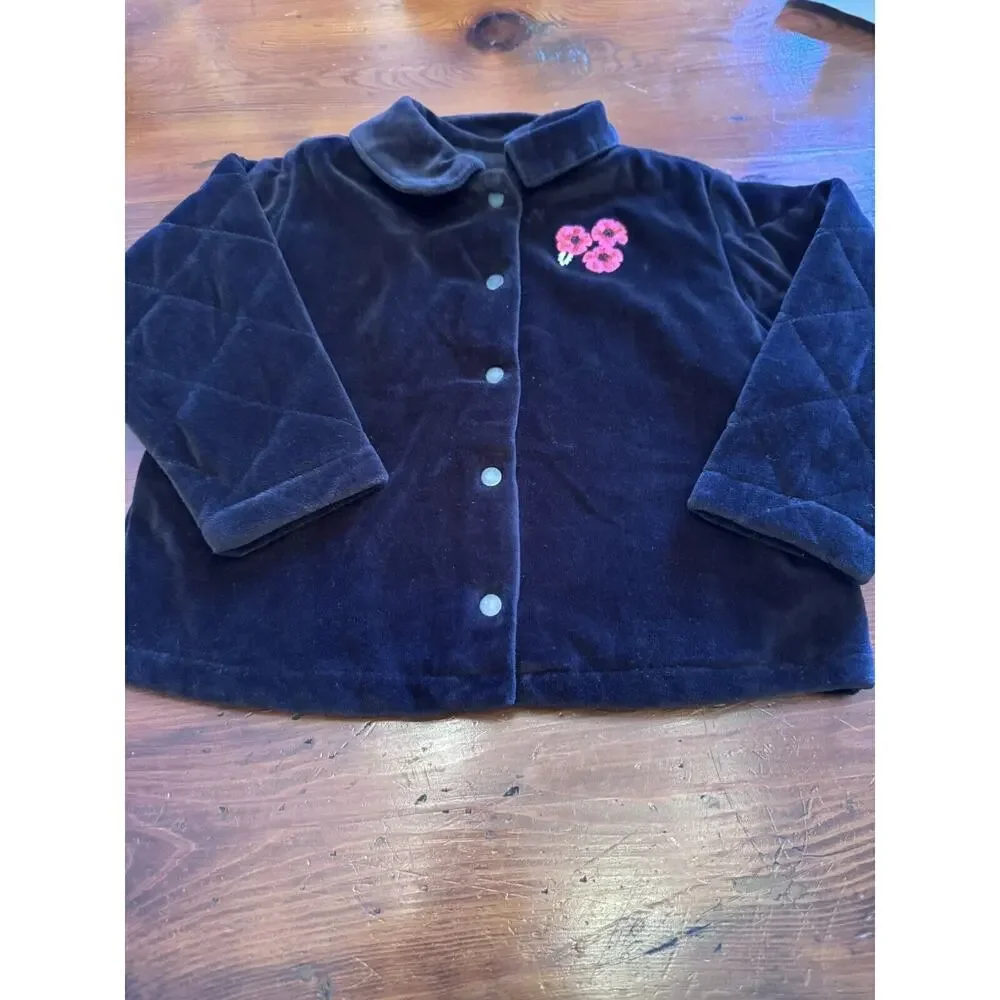 Vintage 90's Gymboree Black Velvet Girls Collates Jacket Size 4-5